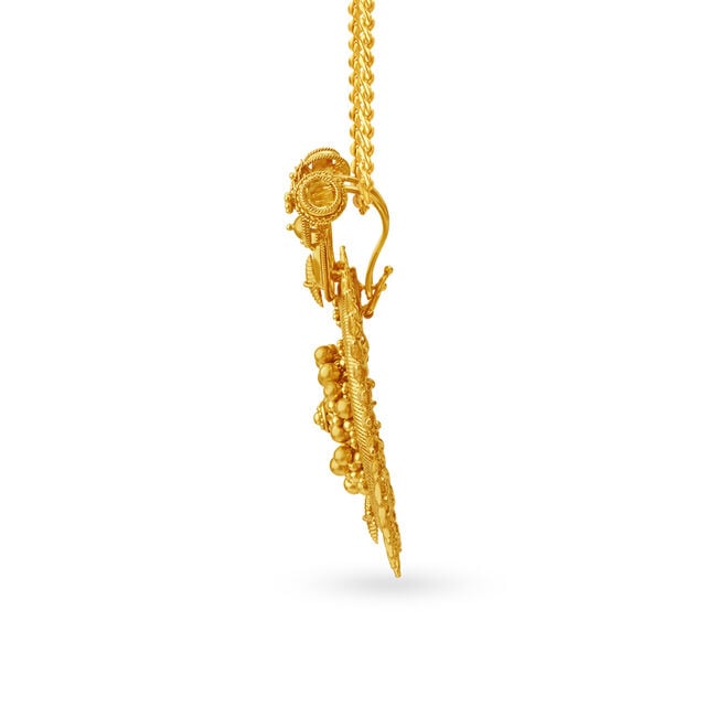 Intricate 22 Karat Yellow Gold Pendant With Spokes 2