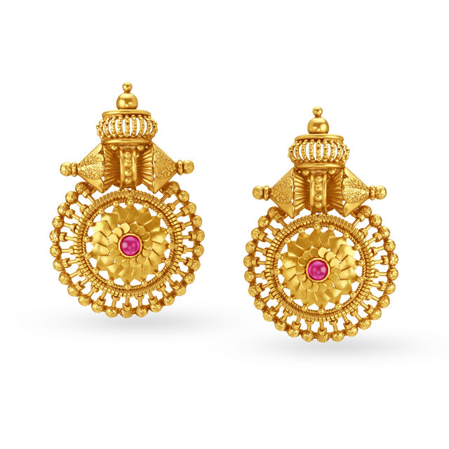 Artistic Gold and coloured stone Stud Earrings,,hi-res