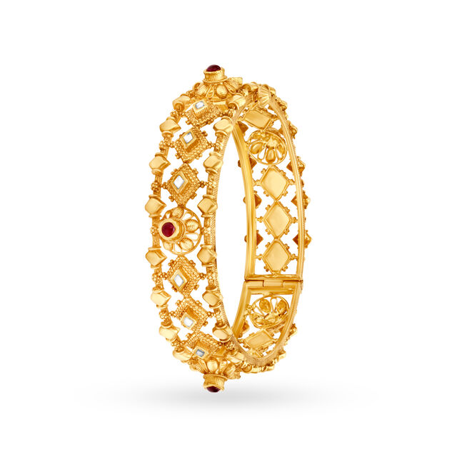 Splendid Antique Gold Bangle,,hi-res 2