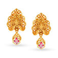 Tanishq Gold Pendant and Earrings Set,,hi-res 3