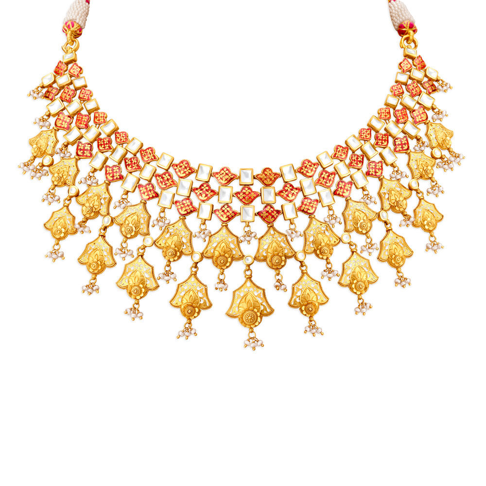 Buy Charming Fancy Gold Necklace Set at Best Price Tanishq US