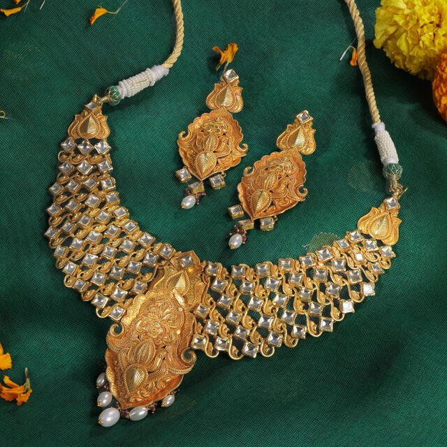 Regal Gold Necklace Set,,hi-res 