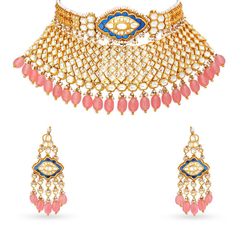 Chokar set in gold tanishq cheap