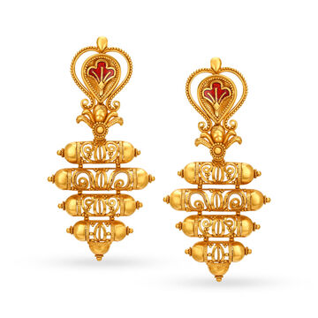 Traditional 22 Karat Yellow Gold Beaded Drops