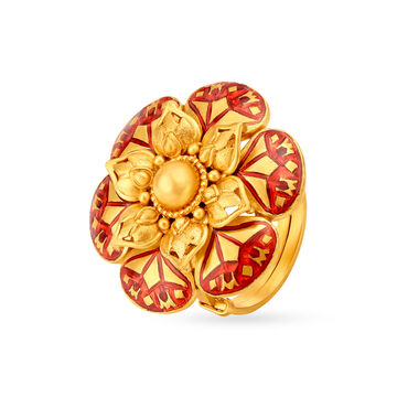 Mesmerizing 22 Karat Yellow Gold Floral Ring