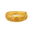Dazzling 22 Karat Yellow Gold Floral Cuff Bangle,,hi-res 