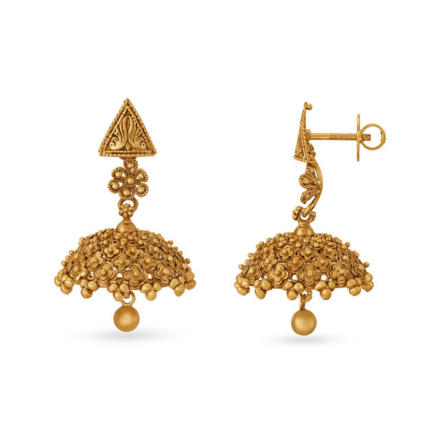 Ornate Floral Gold Necklace Set,,hi-res 4