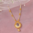 Royal Blue Gold Necklace Set,,hi-res 