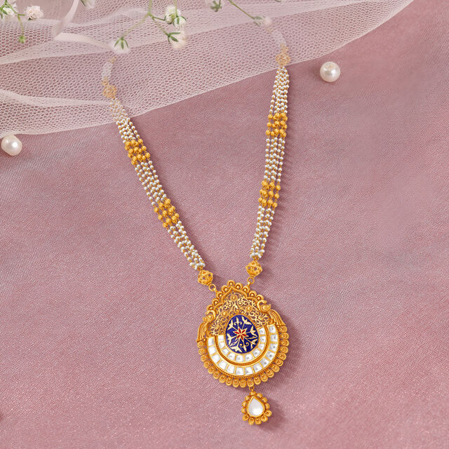 Royal Blue Gold Necklace Set,,hi-res 