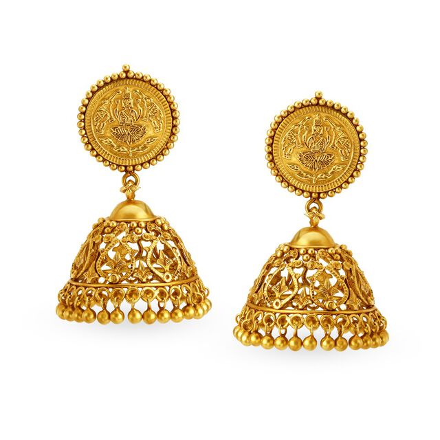 Divine Lakshmi Kasu Neckwear Set with Jhumka Earrings 2