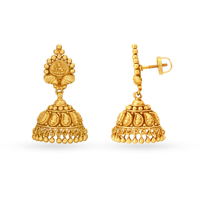 Splendid Traditional Antique Gold Drop Earrings,,hi-res 2