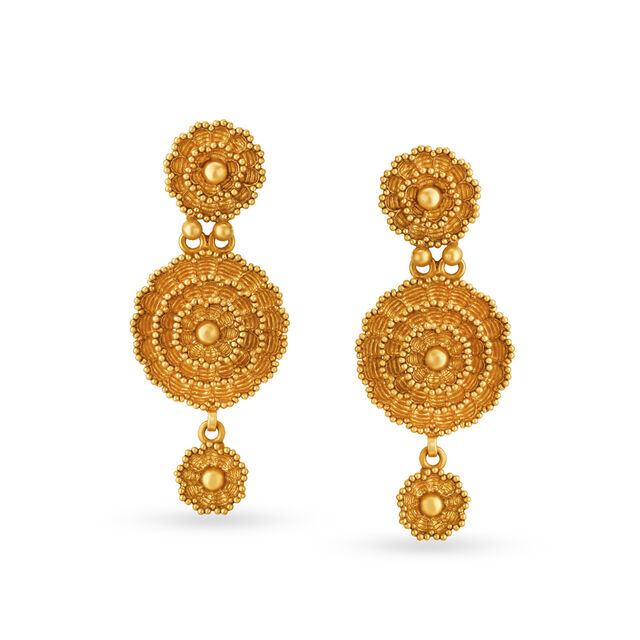 Ethereal Yellow Gold Chrysanthemum Necklace and Earrings Set 3