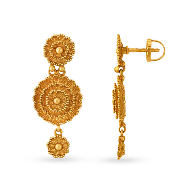 Ethereal Yellow Gold Chrysanthemum Necklace and Earrings Set 4