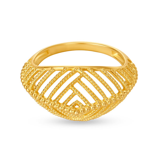 Majestic 22 Karat Yellow Gold Beaded Statement Ring 2