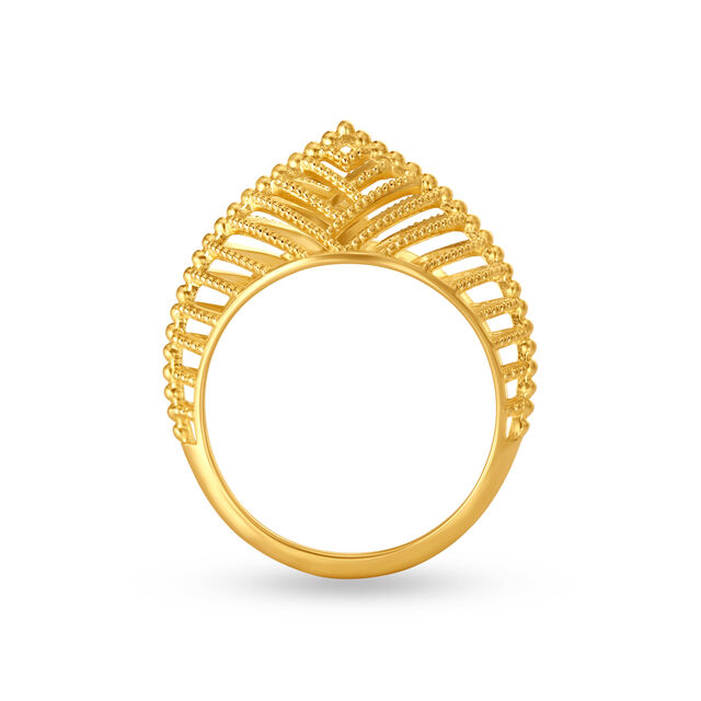 Majestic 22 Karat Yellow Gold Beaded Statement Ring 4