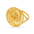Intricate 22 Karat Yellow Gold Floral Cocktail Ring 2