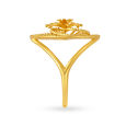 Intricate 22 Karat Yellow Gold Floral Cocktail Ring 3