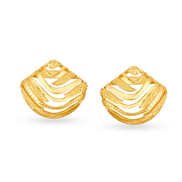 Elegant Fancy Gold Stud Earrings 