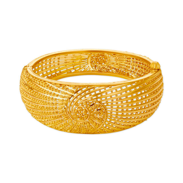 Radiant 22 Karat Yellow Gold Spiral Matrix Bangle,,hi-res 