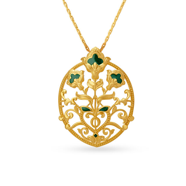Carved Oval Shape Pendant and Earrings,,hi-res 2