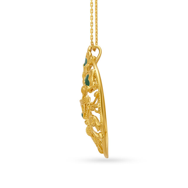 Carved Oval Shape Pendant and Earrings,,hi-res 3