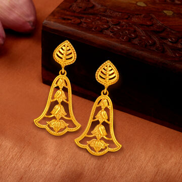 Leafy Gold Drop Earrings