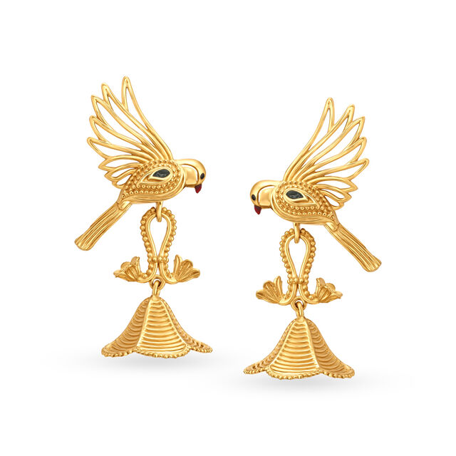Majestic Parrot Gold Drop Earrings,,hi-res 