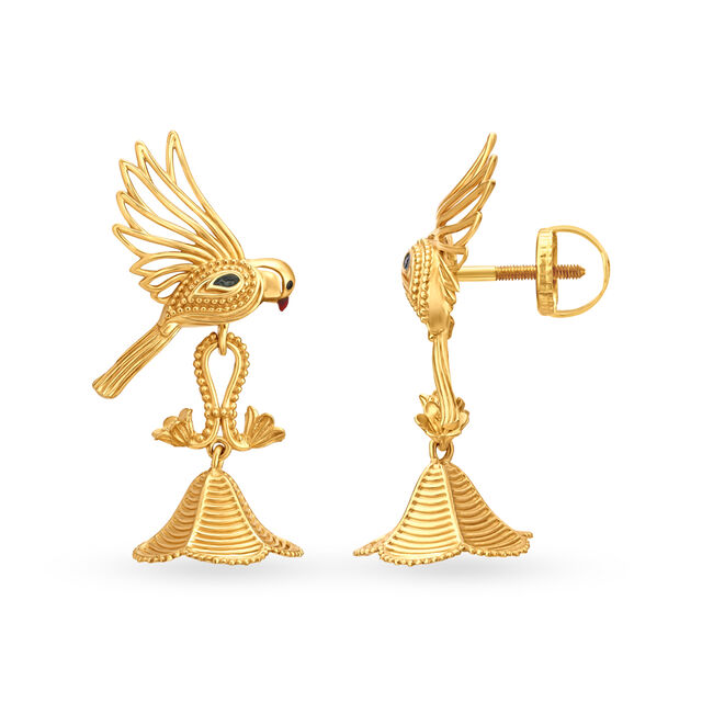 Majestic Parrot Gold Drop Earrings,,hi-res 2