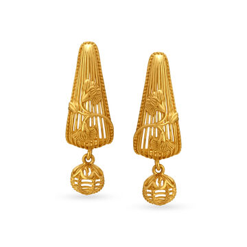 Classic Gold Floral Drop Earrings