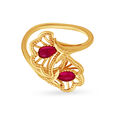Intertwining Tulips Gold Finger Ring,,hi-res 2