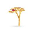 Intertwining Tulips Gold Finger Ring,,hi-res 3