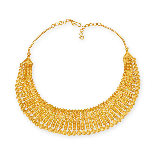 Captivating 22 Karat Yellow Gold Varied Link Necklace And Earrings Set,,hi-res