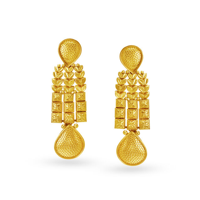 Captivating 22 Karat Yellow Gold Varied Link Necklace And Earrings Set,,hi-res