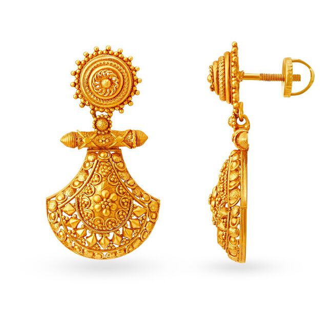 Tanishq 22 Karat Gold Pendant Earrings Set,,hi-res 2