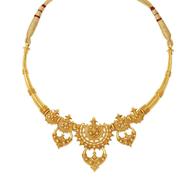 Classical 22 Karat Yellow Gold Enameled Necklace And Earrings Set,,hi-res
