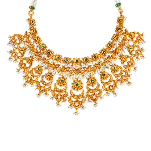 Ornate Gold Necklace Set for the Indian Bride,,hi-res