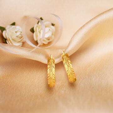 Flawless Gold Ridged Hoop Earrings