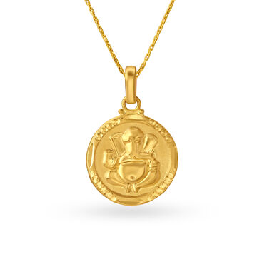 Embossed Lord Ganesha Gold Pendant