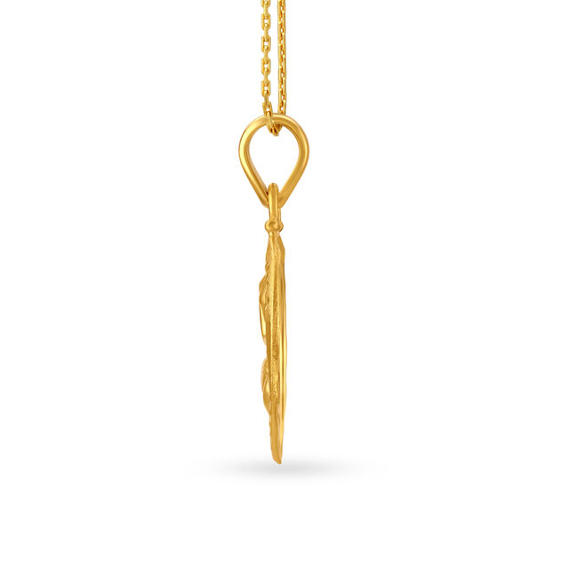 Embossed Lord Ganesha Gold Pendant,,hi-res 2