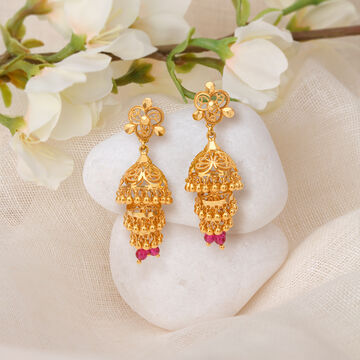Enticing Three Layered Jhumkas
