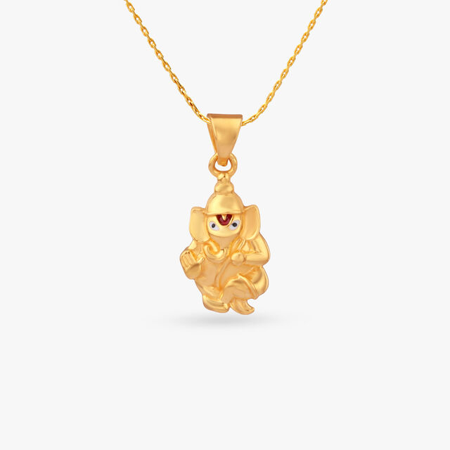 Bal Ganesh Gold Pendant 
