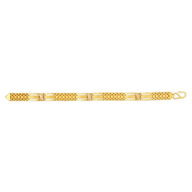 Urbane 22 Karat Yellow Gold Textured Link Bracelet,,hi-res 