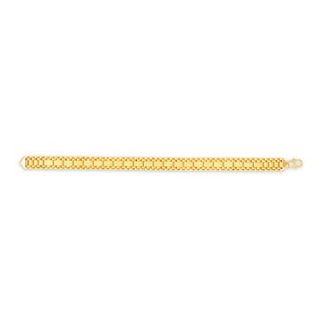 Sumptuous 22 Karat Yellow Gold Textured Link Bracelet