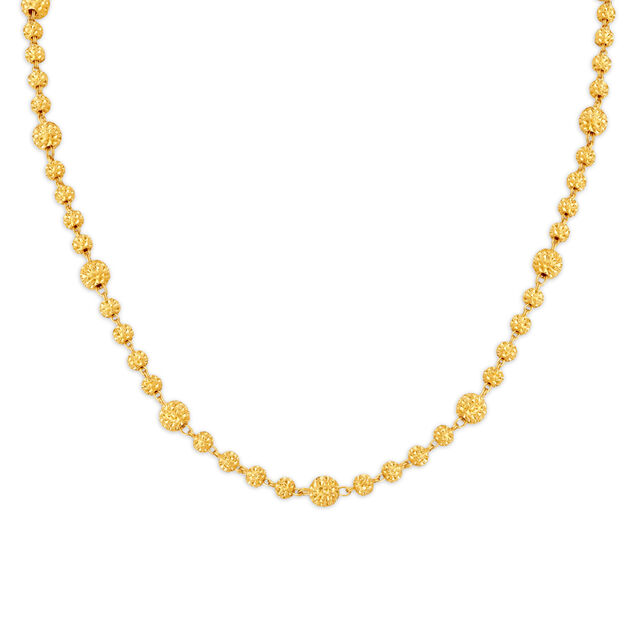 Remarkable Yellow Gold Spiked Orb Chain 