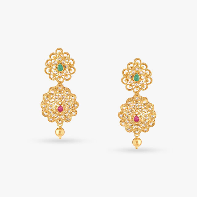 Buy Petal Open Polki Necklace Set at Best Price | Tanishq US