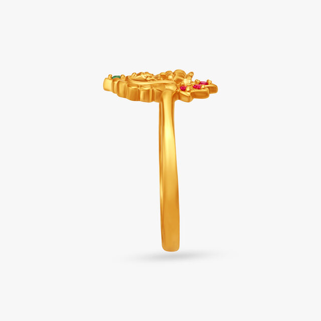 Floral Gold Finger Ring