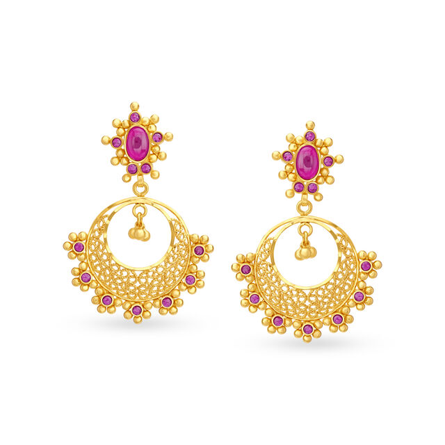Tantalising Gold Drop Earrings,,hi-res 