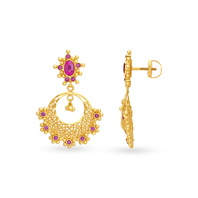 Tantalising Gold Drop Earrings,,hi-res 2