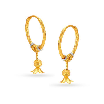Floral Gold Hoop Earrings