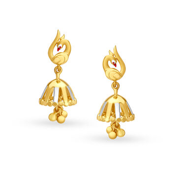 Majestic Peacock Gold Jhumka